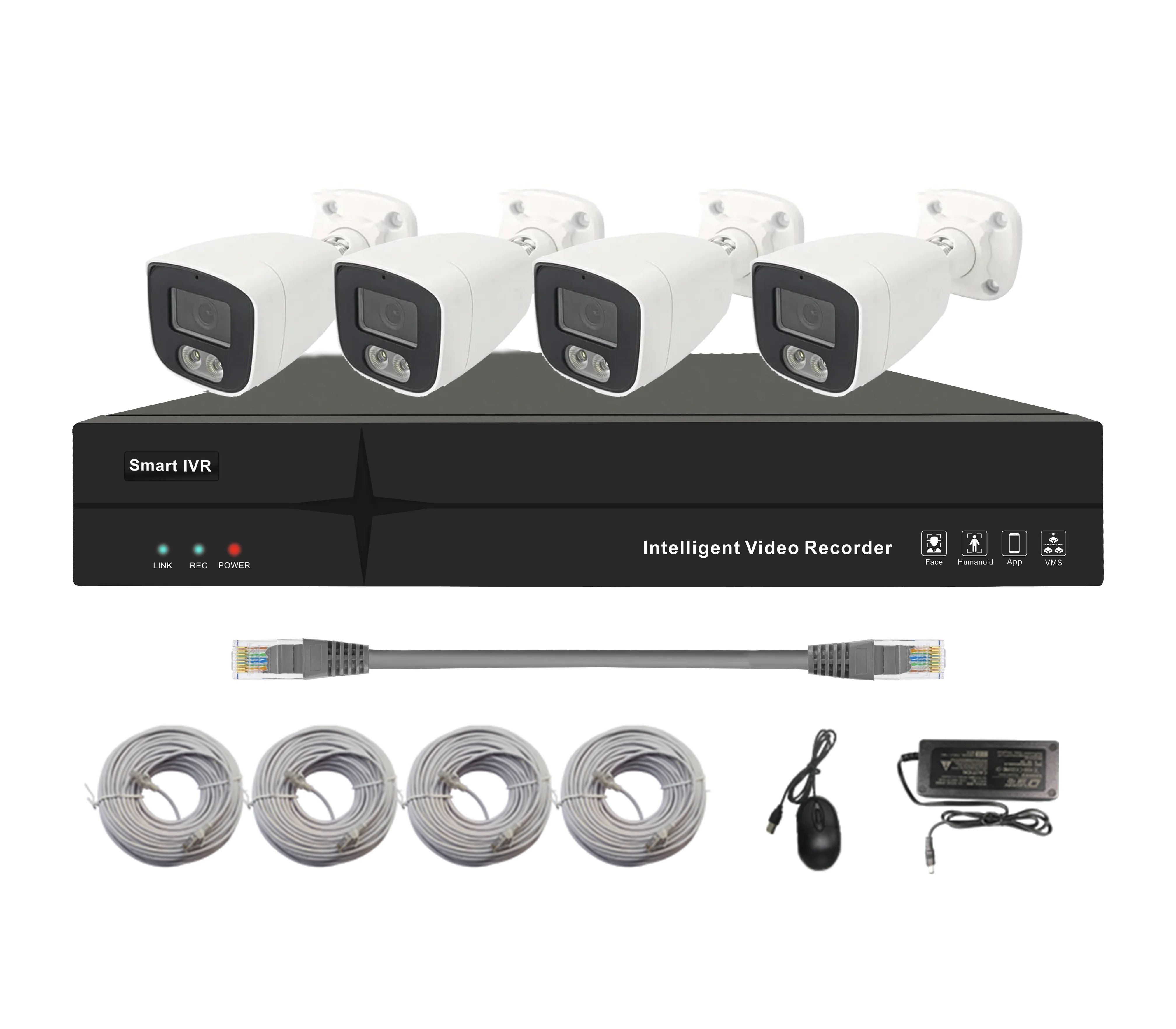 Registratore DVR 4 Canali Floureon – App XMEYE, Risoluzione 1080P/1080N, Senza HDD