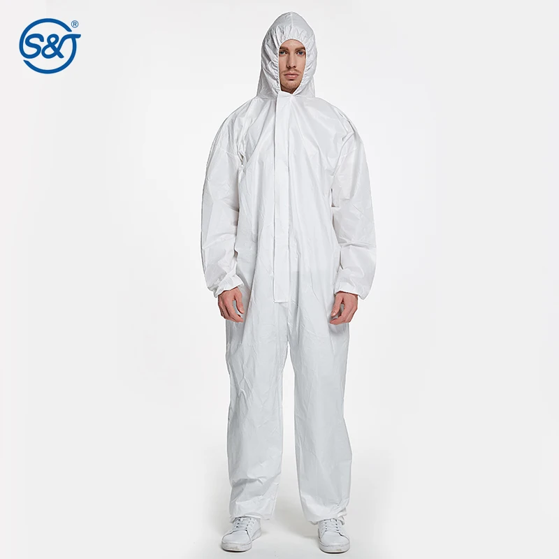 SJ Disposable Protective Coveralls 3 protection Suit PPE Safety Clothing CE EN13034 Microporous Coverall Suit OEM Wholesale