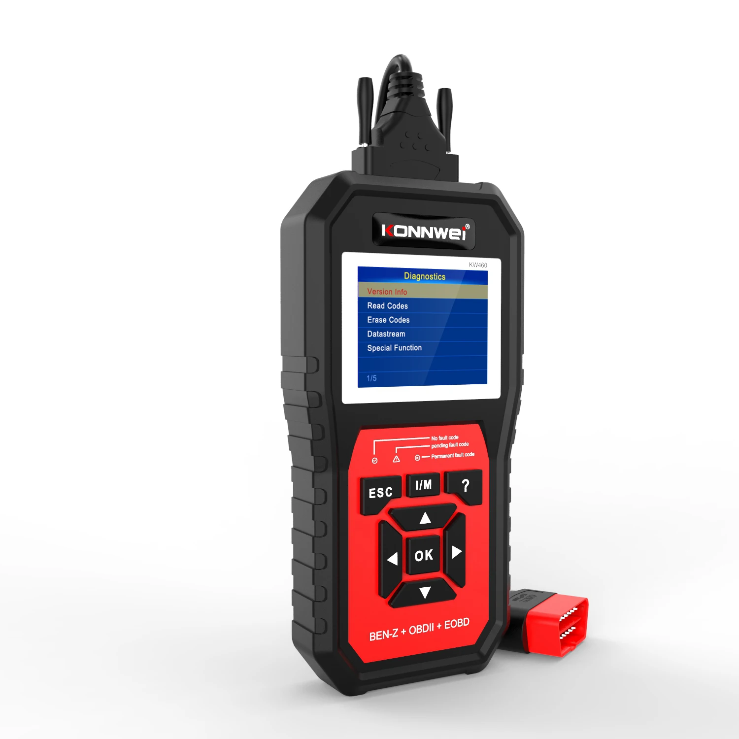 OBDII Scanner Diagnostic Tool Automotive Code Reader with The Function Mode 6, Mode 8 Read Clear DTC Live Date I/M Status Battery Voltage Detection View ze Frame for All OBDII Car