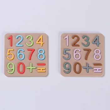 Wholesale Customizable Creative Children's Early Education Number Puzzle Board New Food-Grade Silicone Toy Model 65 for Math
