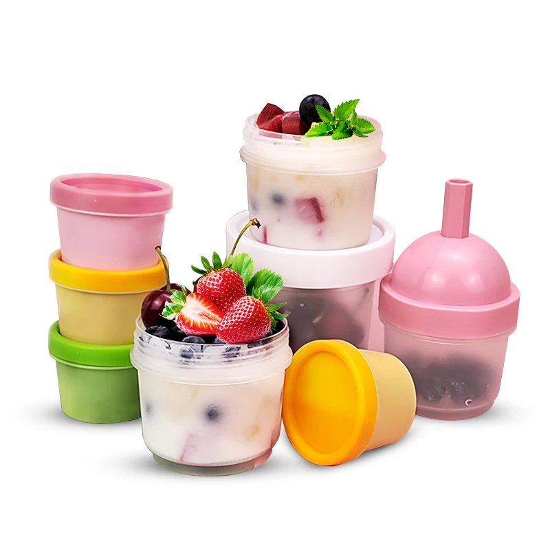 Plastic Freezer Storage Container Jars,Reusable Leak-Free Ice