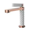 Brushed rose gold+white