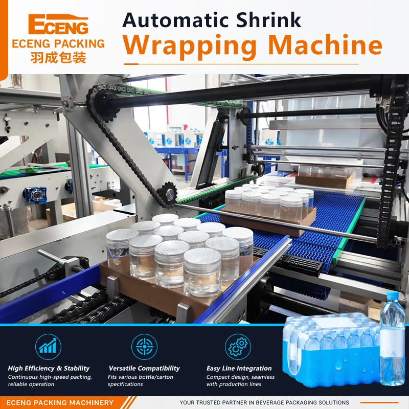 One Piece Wrap Around Case Packer with Pick and Place Bottle Loading System