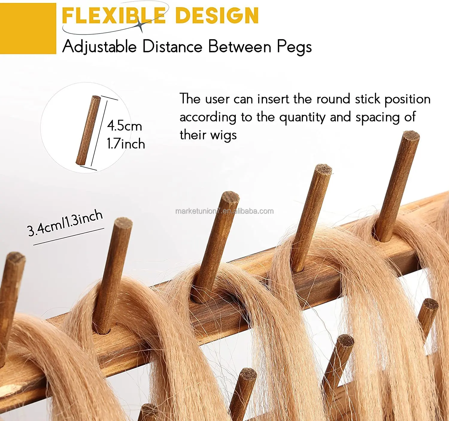 Collapsible Wooden Thread Rack Braids Braid Hair Extension Holder ...