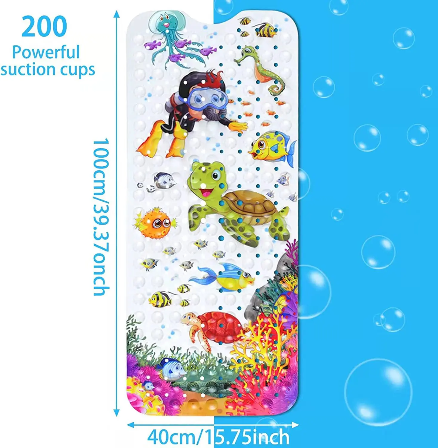 Shower Massage Scraper Bathroom Non-slip Bath Mat Cartoon Kids PVC Shower Mats factory