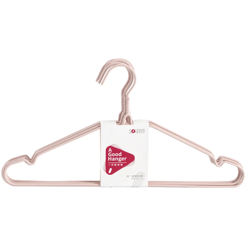 SOLELY Factory's Hot Sale  16 inch Plastic Coated Hanger with Skirt Notches for Clothes Use Wardrobe Balcony Bathroom