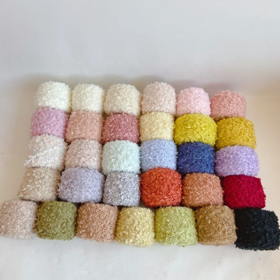 Lotus Yarns Merino Wool Loop Fancy Blended Colored Hand Knitting Cone Bobbin Yarn