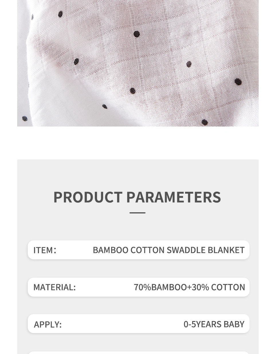 Elinfant Bamboo Cotton Swaddle Receiving Blanket Bamboo Cotton