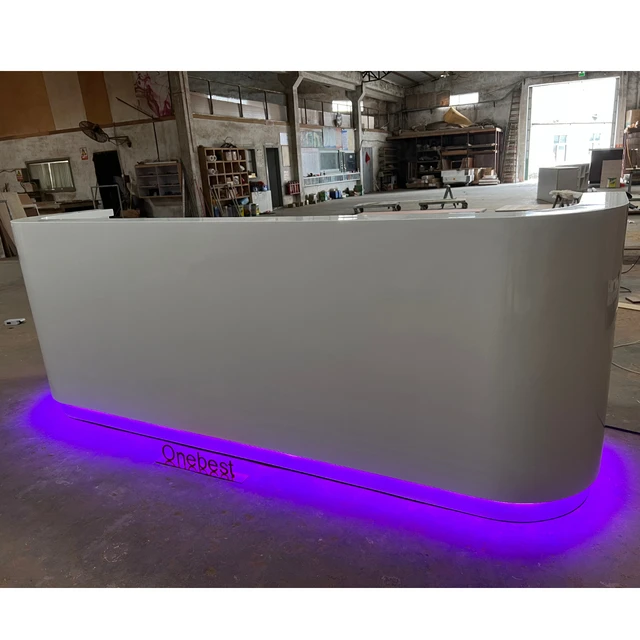 Hospital Reception Table Design White Marble Hotel Front Furniture