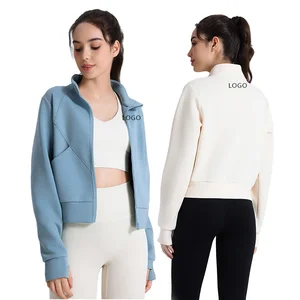 NEW Custom Solid Water Resistant Spandex/Nylon Fitness Running Comfortable Yoga Jacket for Women