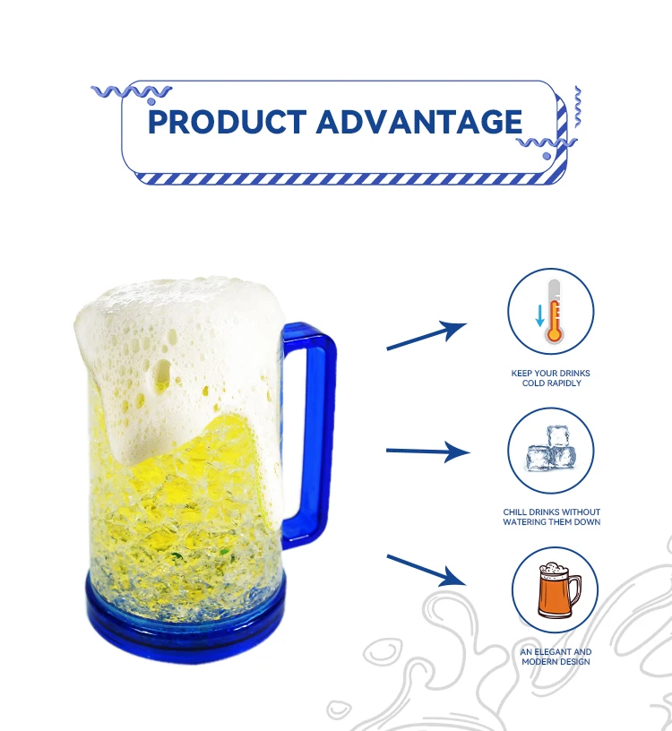 Sublimation Custom Freezer Plastic Beer Mugs With Hande Buy Insulated