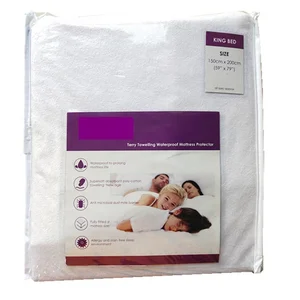 UK MARKET Waterproof Bed Sheet 100% Polyester Terry Mattress Protector Mattress Topper