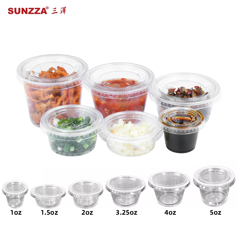 1 Oz Restaurant Disposable Takeaway Mini PP Plastic Sauce Cup