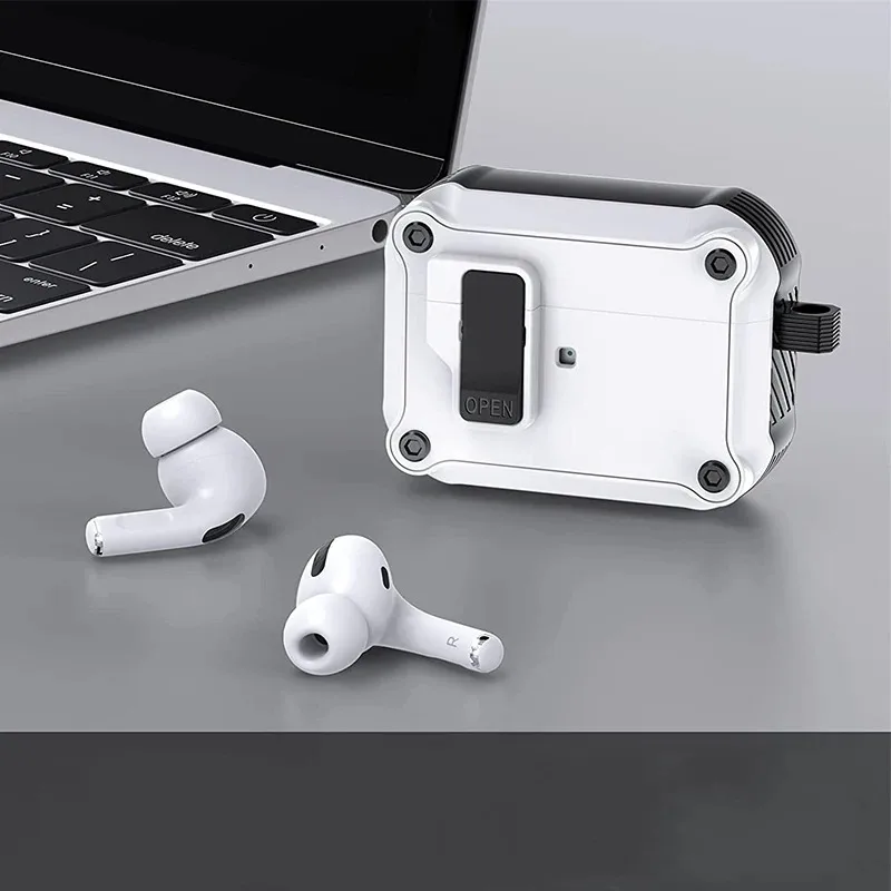 Hot Selling Security Lock Cover Case for AirPods Pro 2 Shockproof PC TPU Case for Air Pods Pro airpods 1 2 3 4 Cover