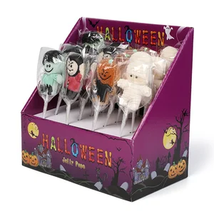 Customized Halloween Candy Lollipops Funny Pumpkin Gummy Snacks with Mint & Sweet Flavors Party Gifts for Children Export-Ready