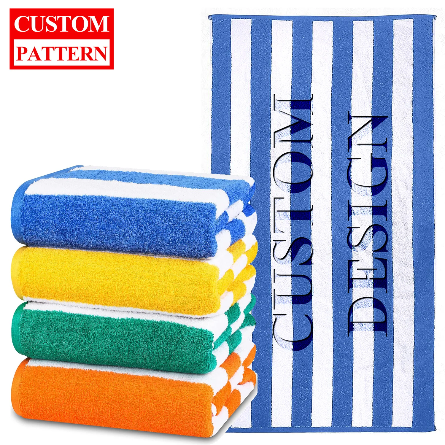 Free Design Luxury 100 Cotton Design Beach Towels With Logo Custom