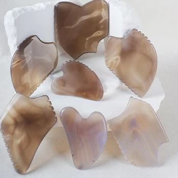 New Shape Agate Stone Sawtooth Gua Sha Massage Tool Facial Scraping and Body Anti-Aging Beauty Therapy Skin Care Tool