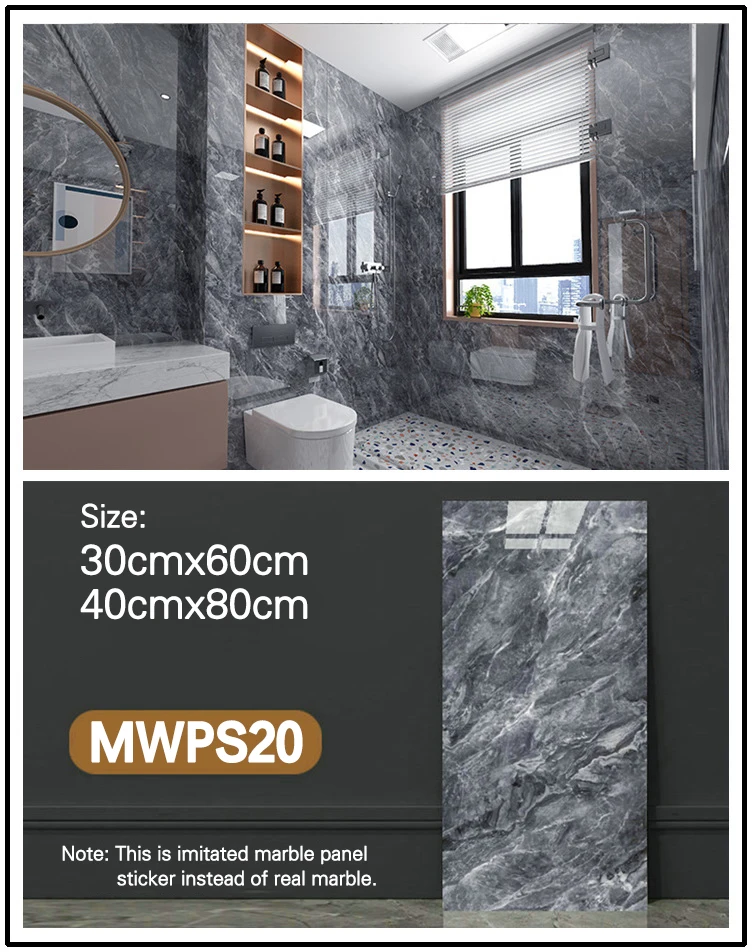 Waterproof PVC Marble Wall Panels - 3D Design, Eco-Friendly, Moisture ...