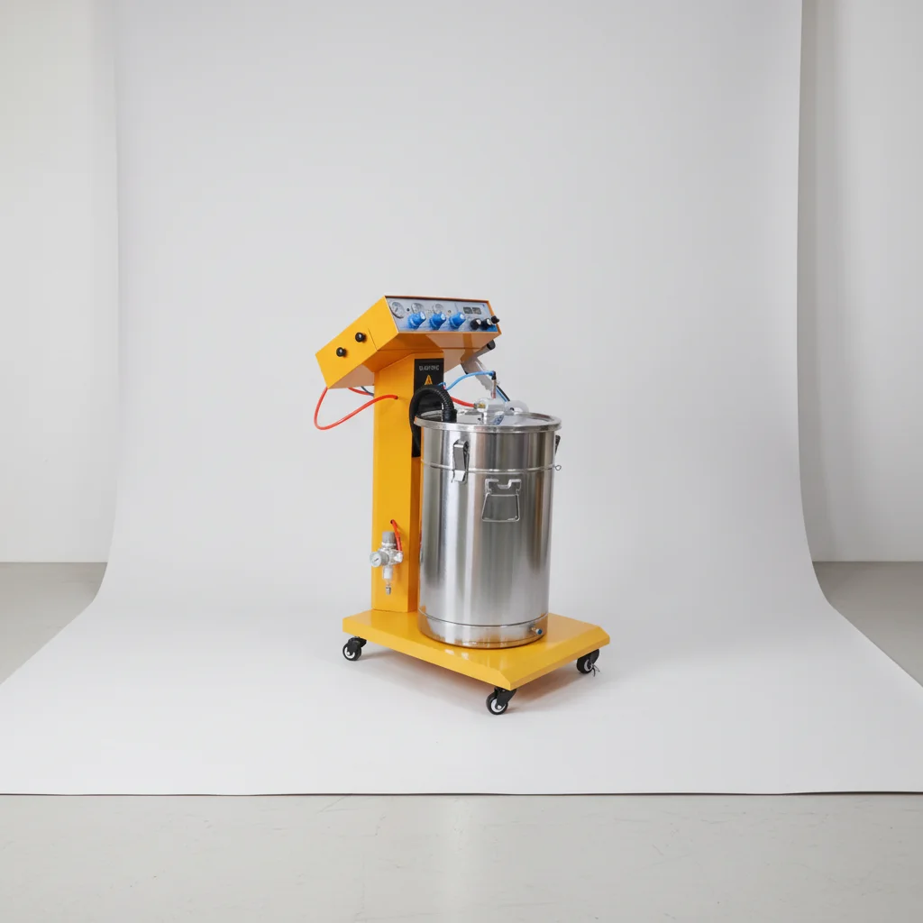 TEBAK Cheap Manual Powder Coating Machinery With Spray Paint Gun Machine for Car Wheels With 45l Hopper Tank