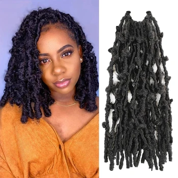 Hot Sale Butterfly Locs African Short 12inch Synthetic Knotless Faux ...