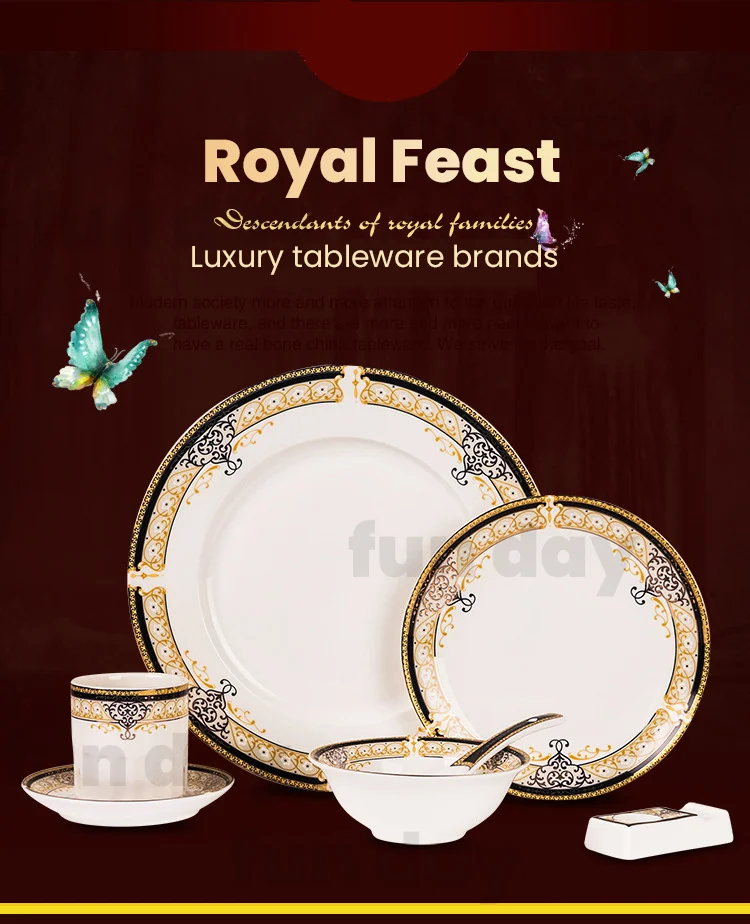 Luxury Kitchen Dinnerware Square Rotundity Catering Plate Ceramic Dish