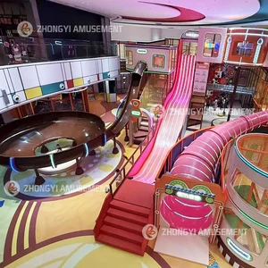 Large Indoor Playground Equipment Commercial Soft Indoor Playground Games Kids' Play Area Equipped Large Vortex Slide Matrix