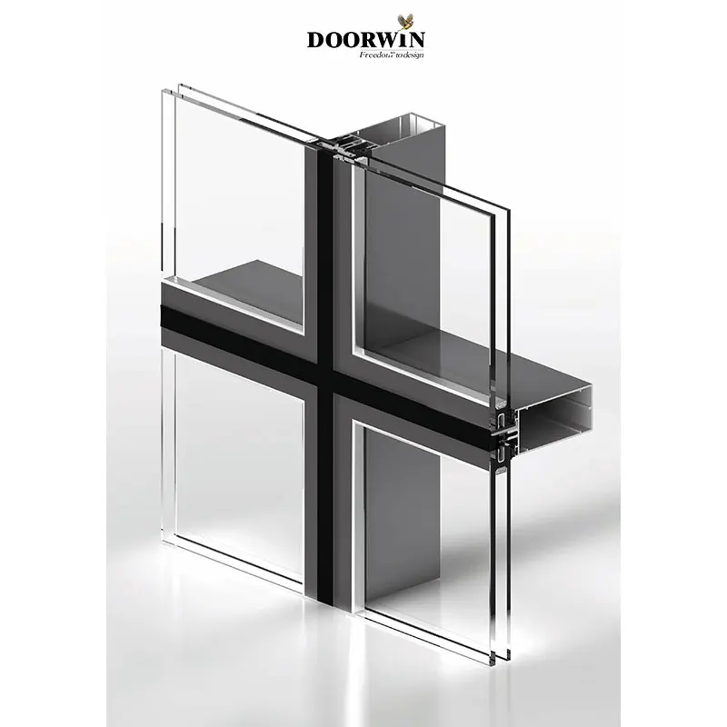 Topwindow Thermal Break Stick Frameless Profile Aluminium Glass and Aluminum and Curtain Wall