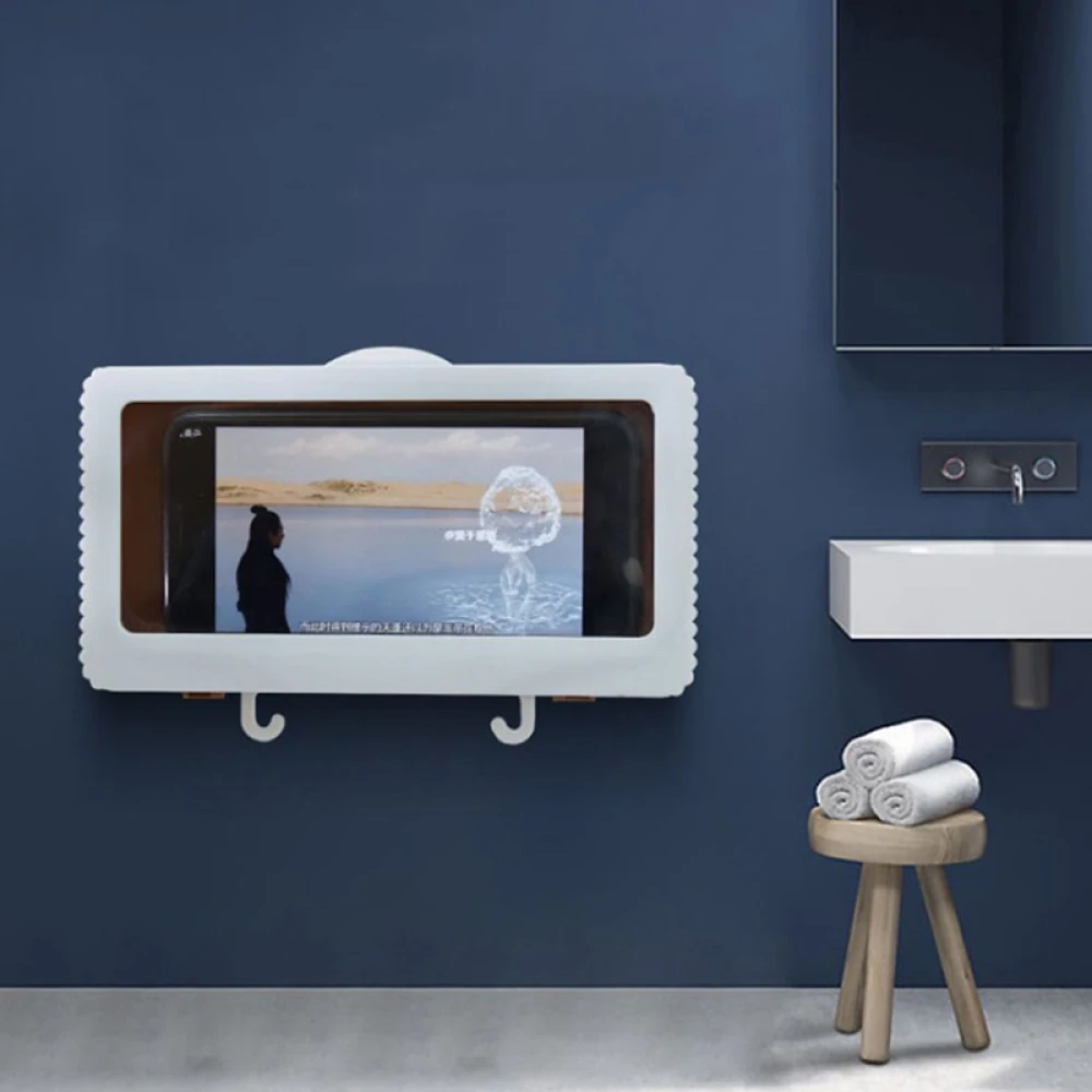 Wall Mount Waterproof Mobile Phone Holder Bathroom Flexible Protective Box Shower Mobile Holder