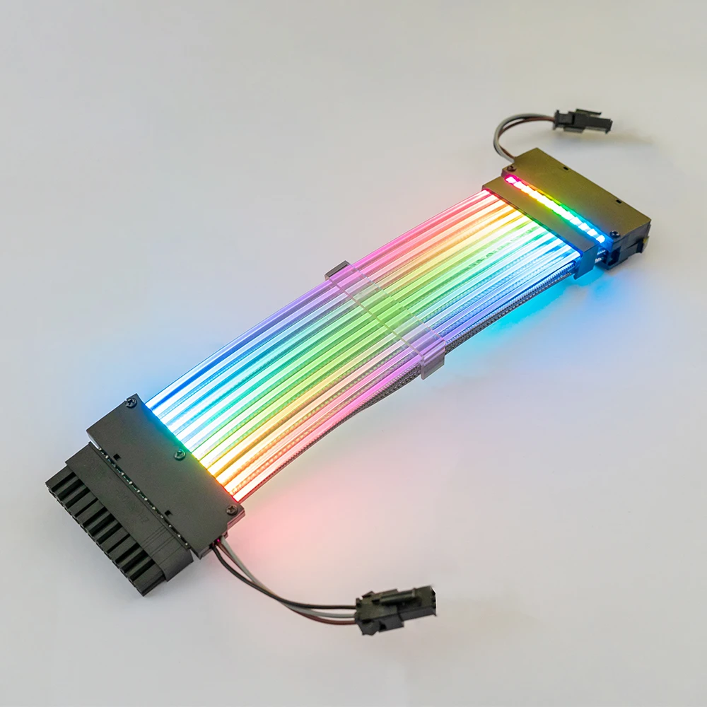 Psu Cable Argb Extension Sleeved Cable Kit Custom Power Supply Braided