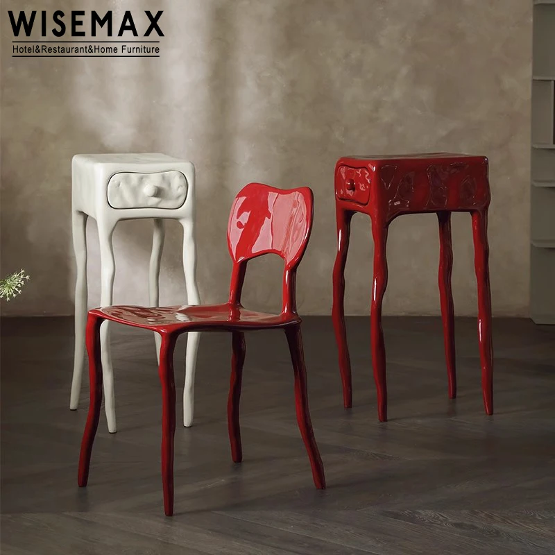 WISEMAX мебель для дома гостиной изделия из стекловолокна туманно-красный столик с выдвижным ящиком Декор ночная подставка