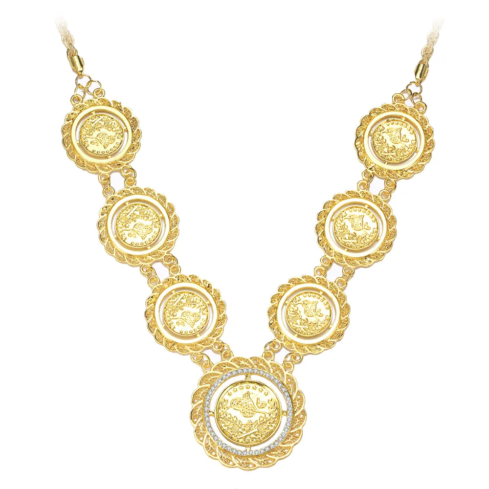 Ethlyn Gold Color Metal Turkish Coin 
