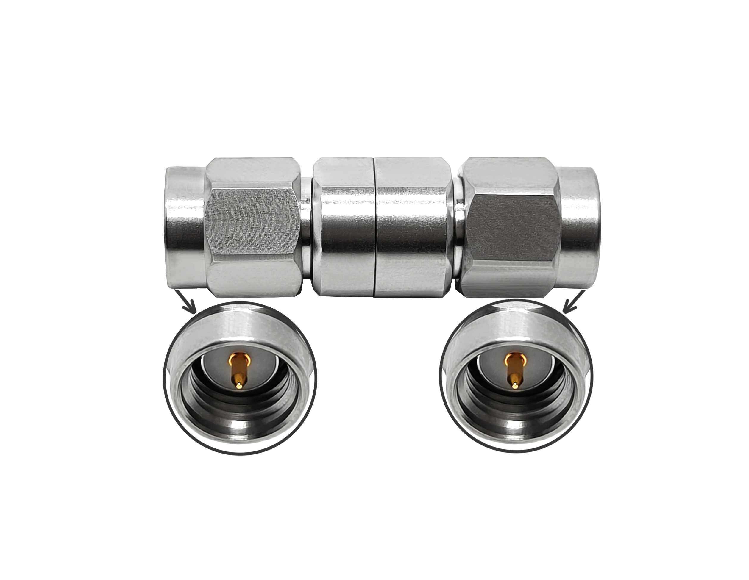 Stainless Steel SMA Male Plug to SMA Male Plug Adaptor Connector