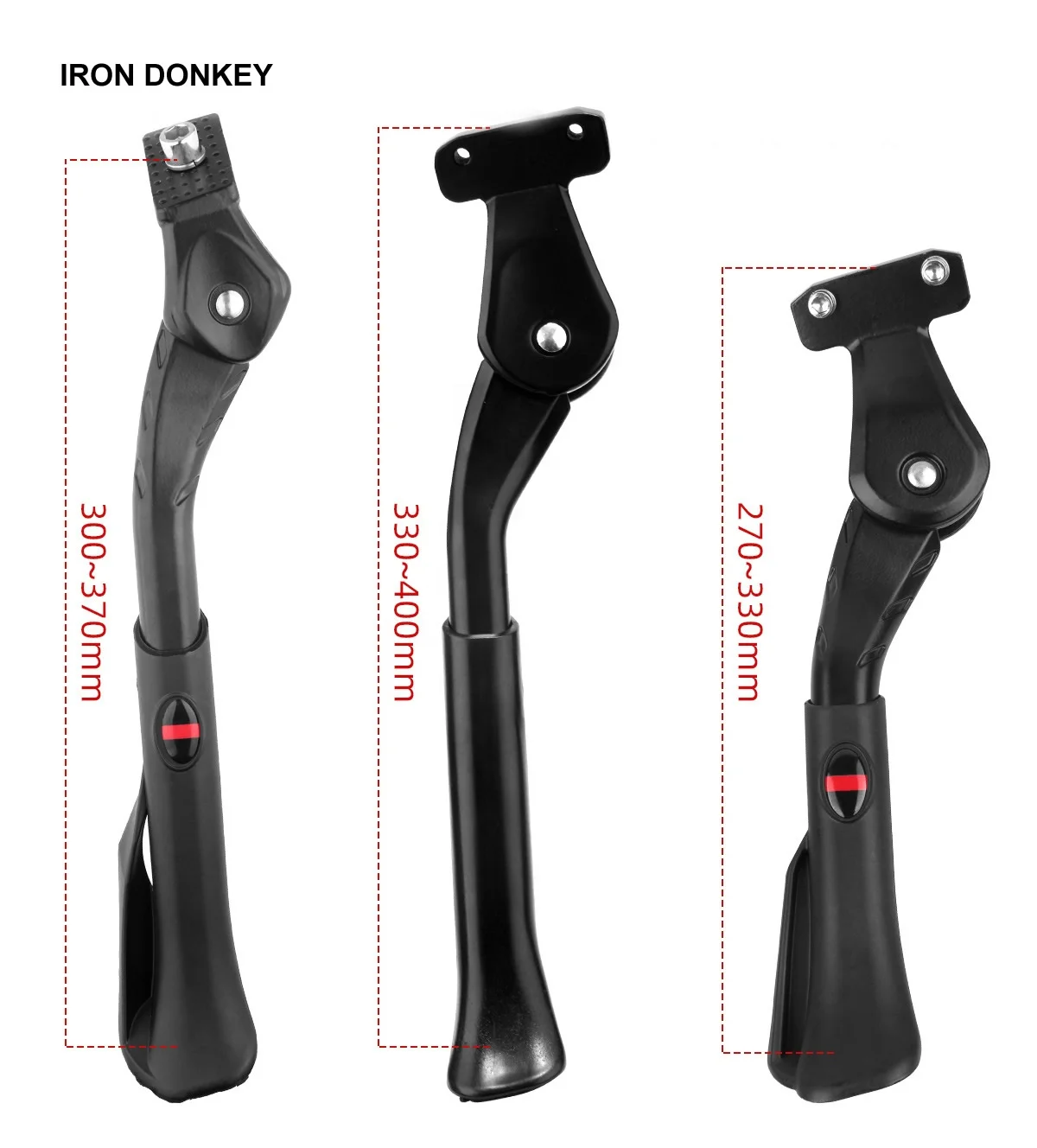 IRONDONKEY Adjustable Bicycle Kickstand Electric Vehicle Stand with Foot Brace Bike Accessories for Road Bike Parking