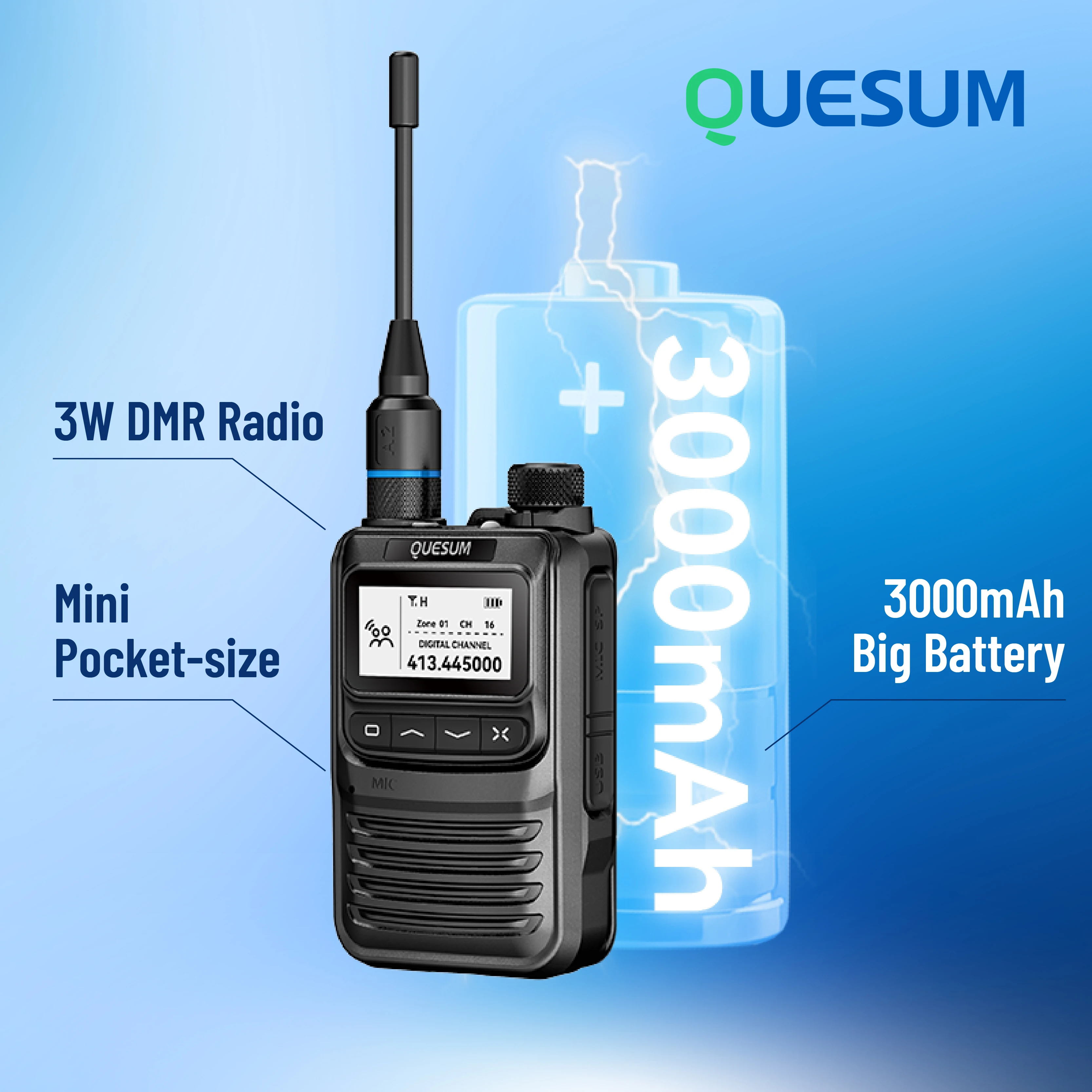 2026 New QUANSHENG DMR Two Way Radio M7 Walkie Talkie License Free PMR446 FRS Radio Walkie-Talkies