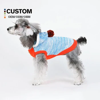 OEM Classic dog outdoor sport  hooded sweater Sustainable Blue Cotton Design Sweater Warm and Fashionable pet Clothes