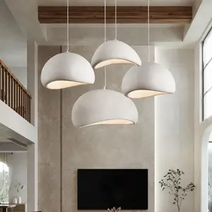 JACKSUN Modern Japanese Home Hotel Creative Chandelier Milky White LED Light for Living Room Dining Room Bedroom Study Room