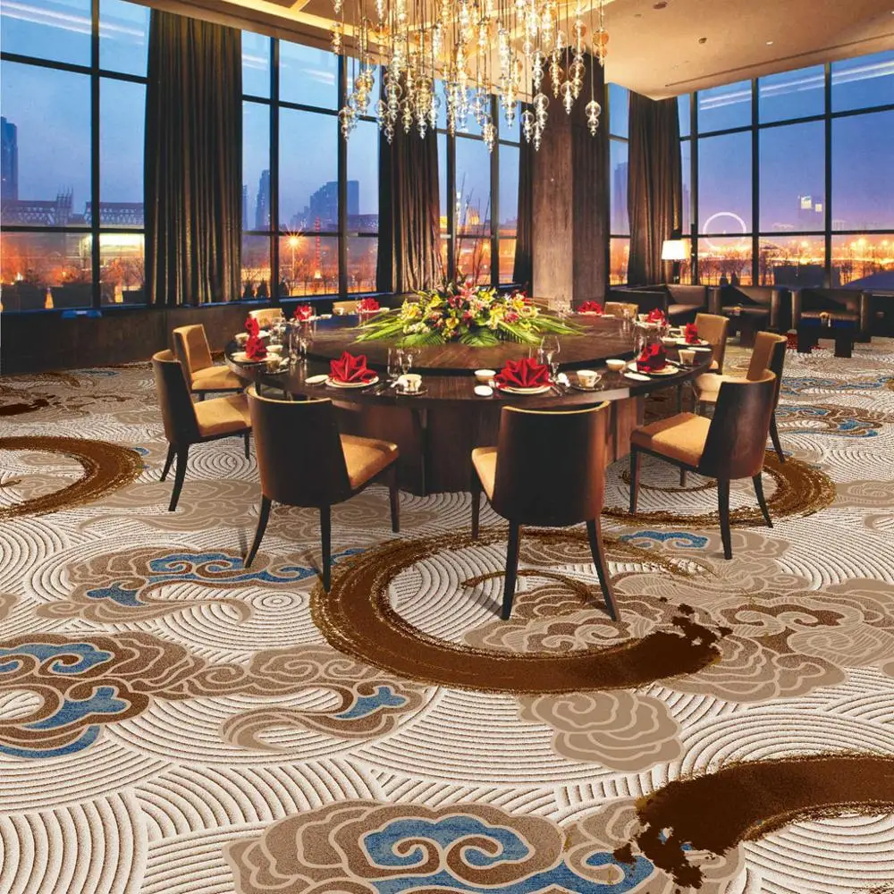 Popular Classic Big Flower Axminster Carpet Woven in Bold Color for Dinner Room Area Rugs & Sets
