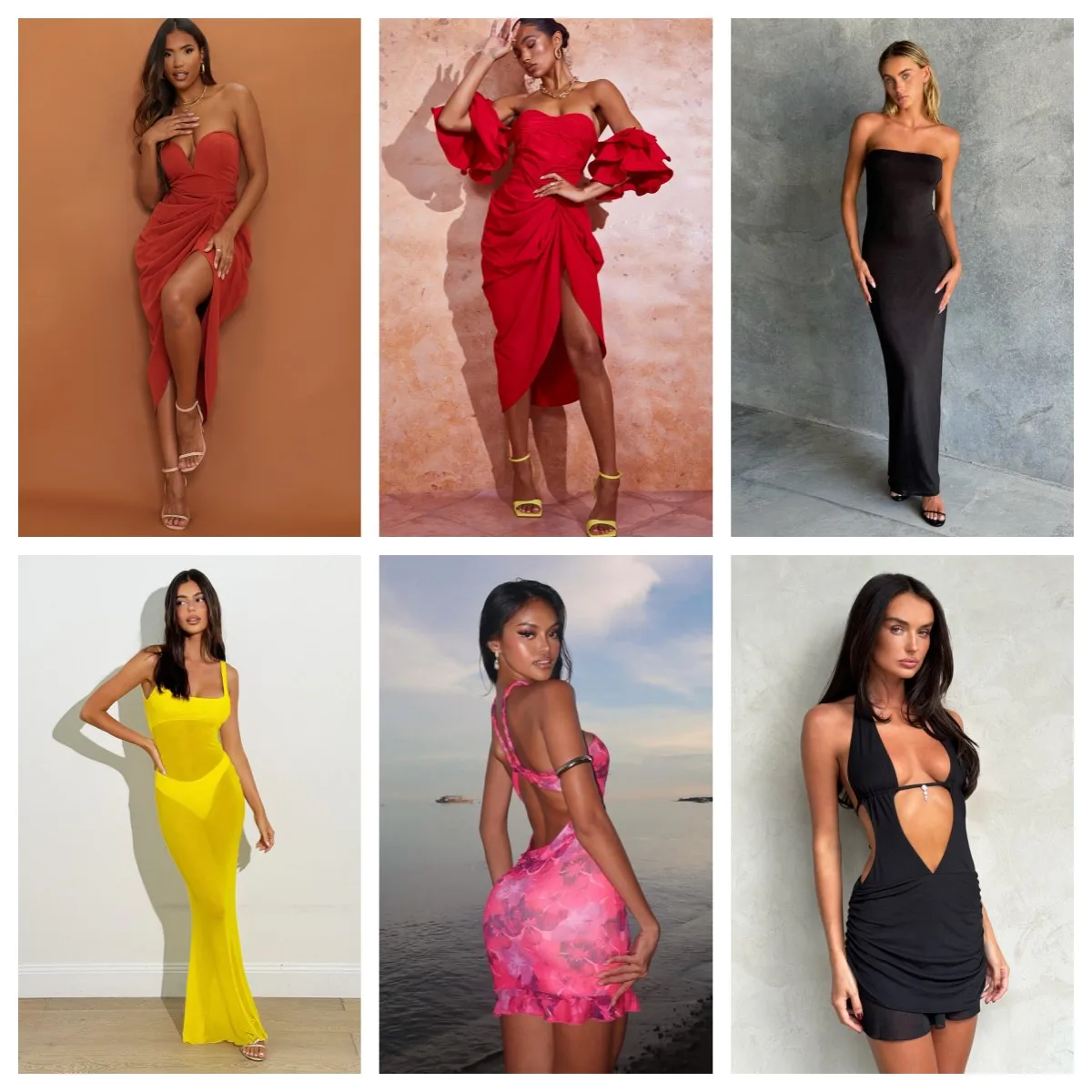 beach long dress Strapless Maxi Dress with Sheer Bodice and Elegant Overskirt TM1002 14 / DustyRose (RosyBrown)
