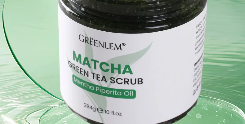Popular Mint Matcha Green Tea Scrub Refreshing & Exfoliating Facial Body Scrub with Peppermint Oil for Smooth Skin(pic10)