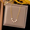 ah19-smile pearl necklace gold