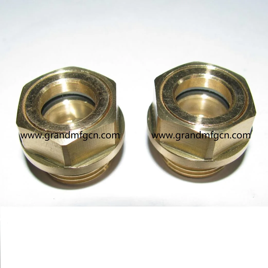 Thread Specification: 3/8 Xucus Brass Oil Level Sight Glass Window Air Compressor 1/4 3/8 1/2 3/4 1 BSP or Metric 
