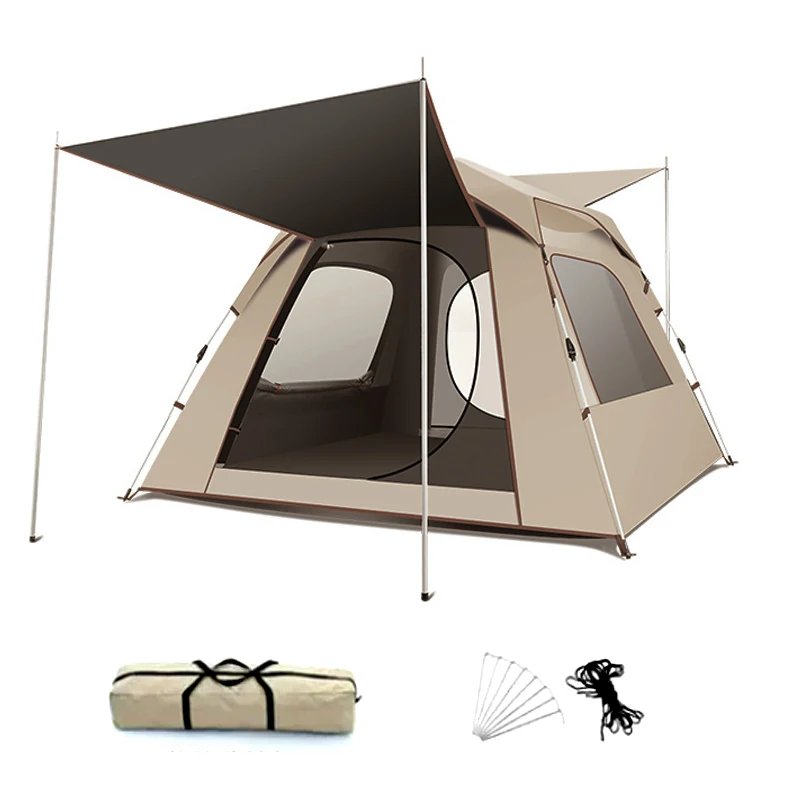 Outdoor Automatic One-Bedroom Camping Tent Oxford Waterproof Rainfly Quick Open Instant Setup Family Straight Bracing Type Tent