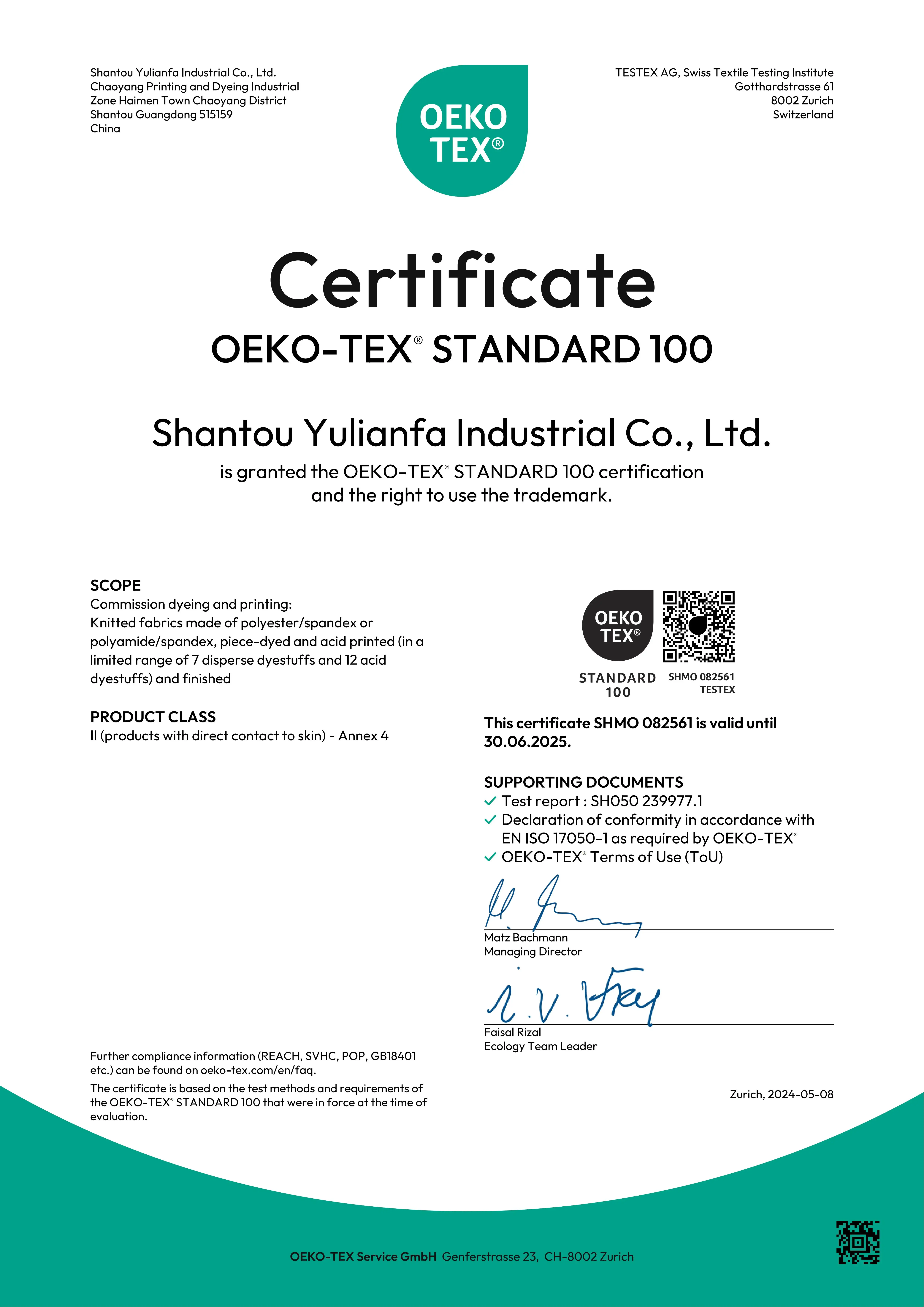 Oeko-Tex standard 100
