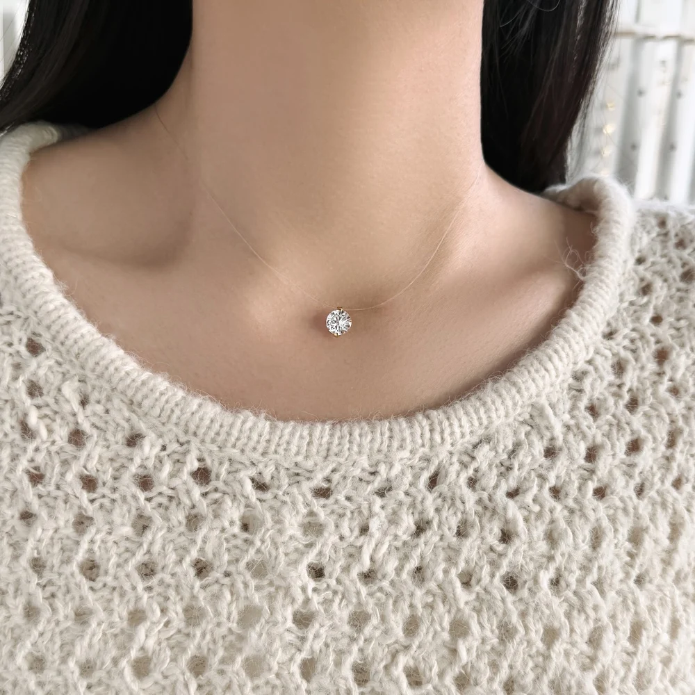 KAKODIY Dainty 925 Sterling Silver Rhodium 18K Gold Plated Solitaire Round 8mm 5A Zirconia Pendant Necklace High Top Jewelry detail 4