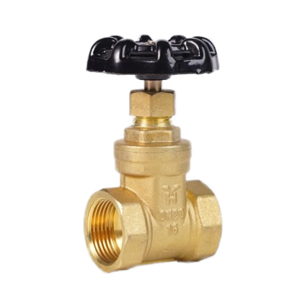 Manufacture High-Temperature Manual Brass Control Gate Valve 1/2\" & 4\" Brass with Copper Thread Ball Structure for Water Use details