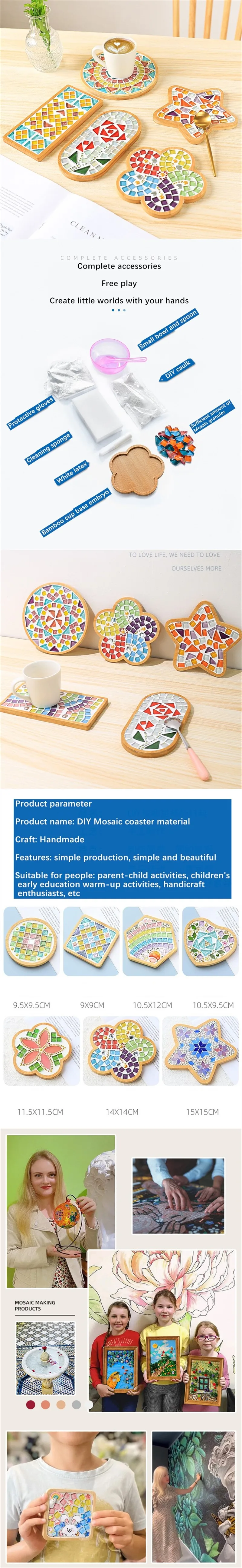 DIY Mosaic Tile Craft Kits - Wooden Substrates for Fun