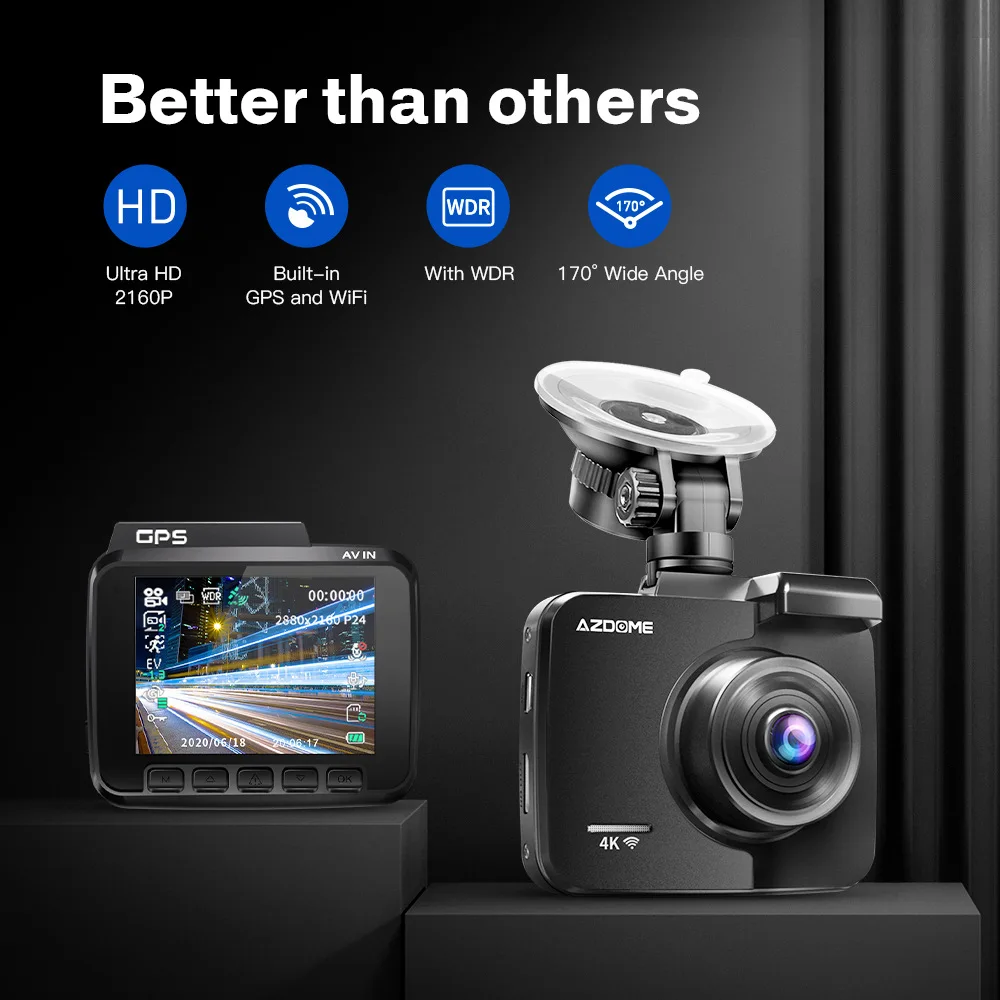 AZDOME GS63H 4K Car Black Box with Night Vision Wifi