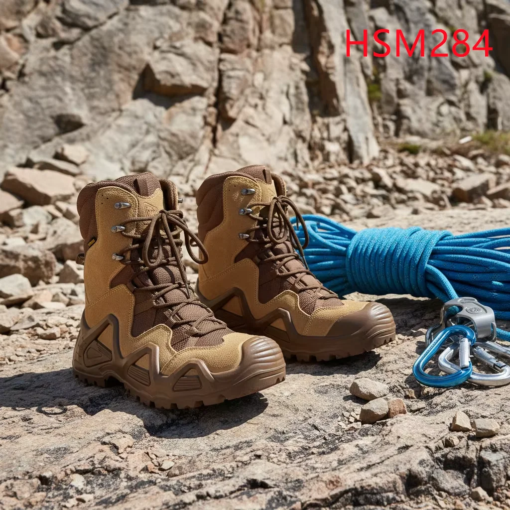 LXG,original Famous Brand 8 Inch Fighting Boots with Waterproof Membrane Reduce Pressure PU+rubber Outsole Combat Boots HSM284