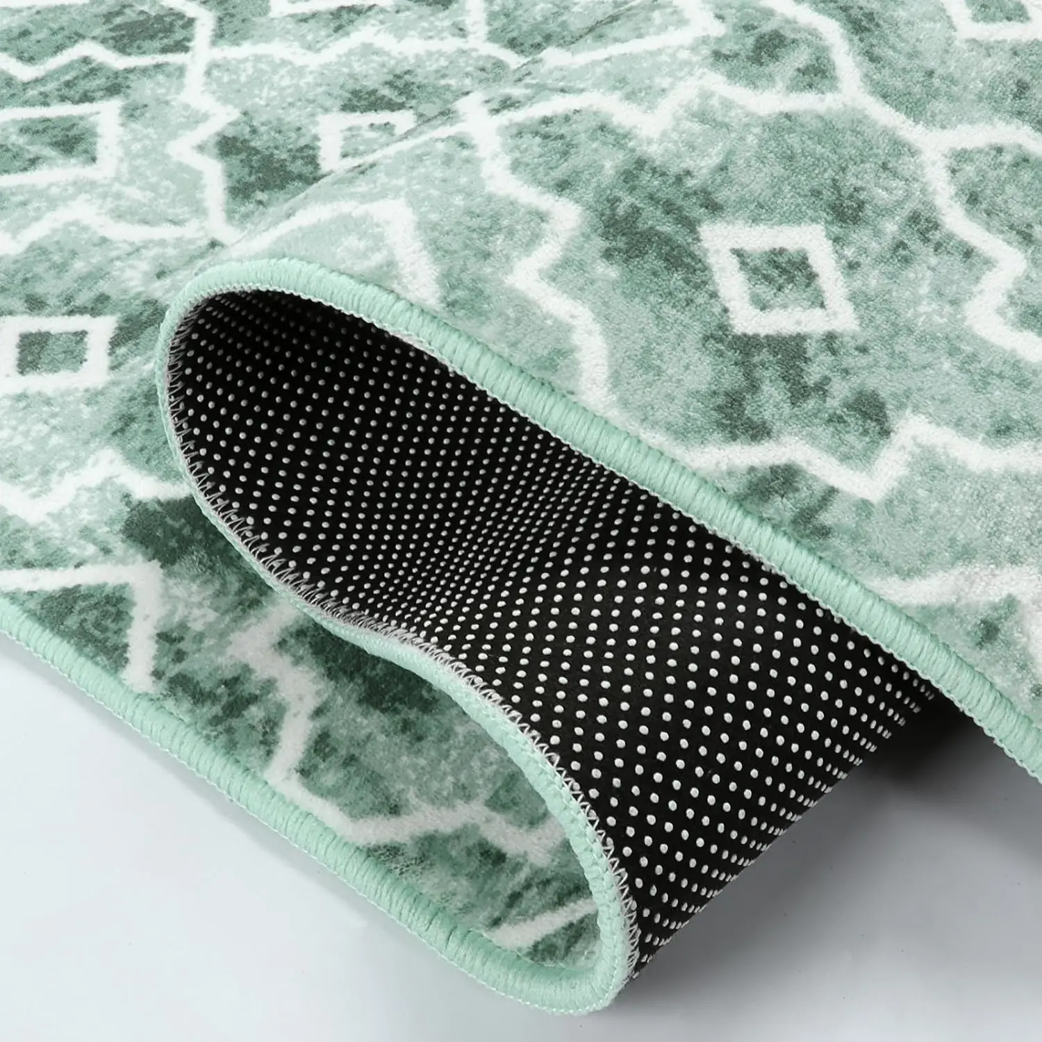 3d Patterned Green Emerald Checkered  Floor Carpets Living Room Thick Persian Bedroom Dorm Area Large Floor Rugs Pad
