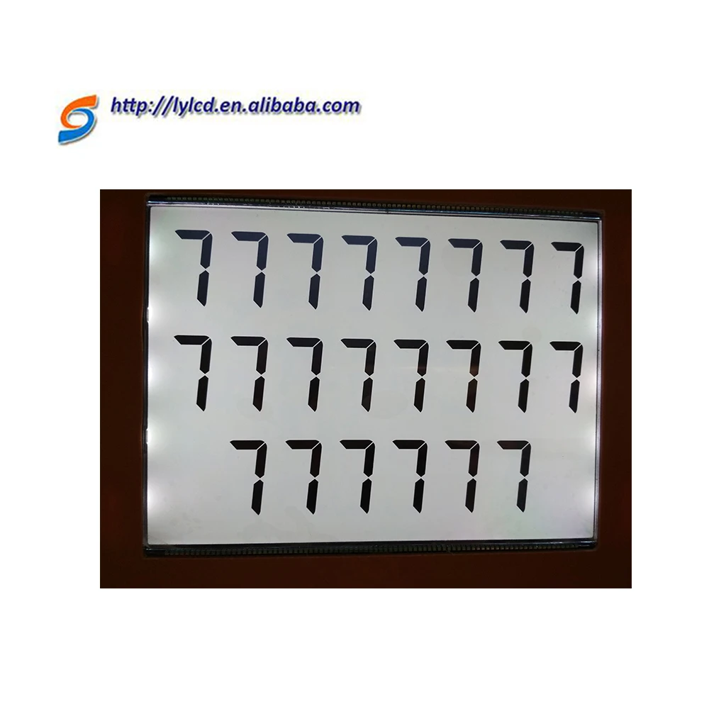 Factyory supply 886 digit segment TN lcd display with backlight for fuel dispenser